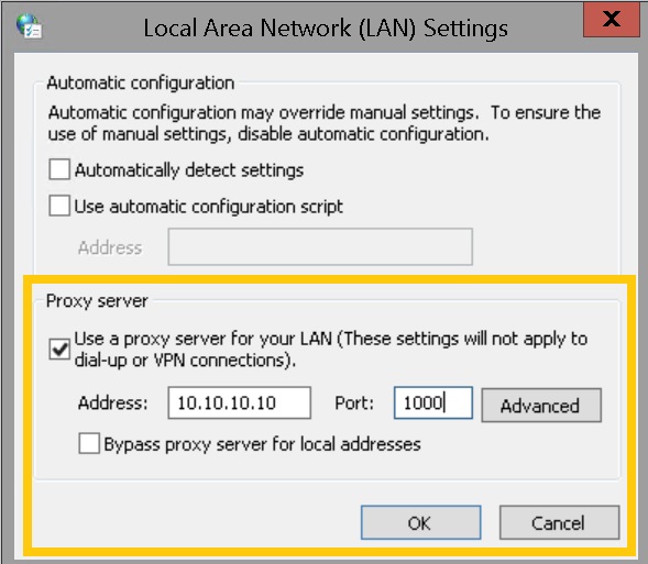 Local Area Network ( LAN ) Settings